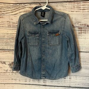 Boys denim long sleeve button up size 3-4